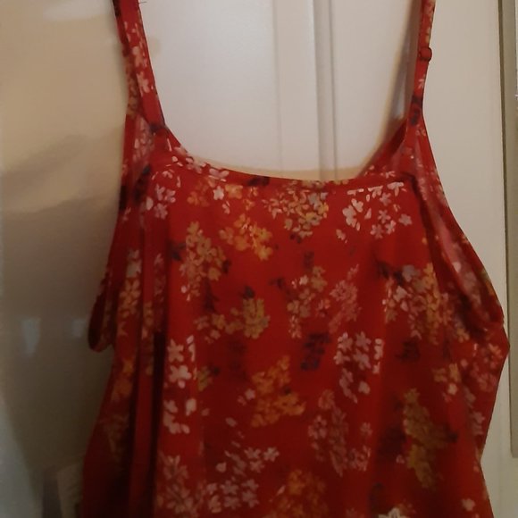 Jolt Red Flower Camisole Top, Sz L, New, Soft Cotton Polyester Blend - Picture 3 of 6